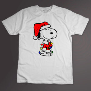 Remera blanca Snoopy Santa