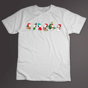 Remera blanca Snoopys Navidad