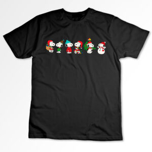 Remera negra Snoopys Navidad