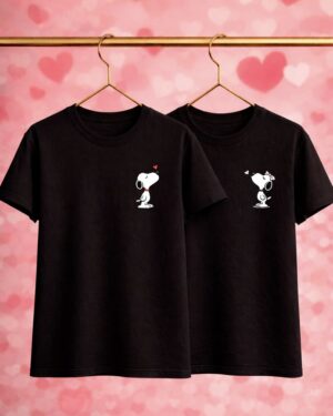 Pack REMERAS Negras San Valentin Snoopy
