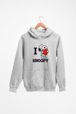 Buzo Gris I love Snoopy