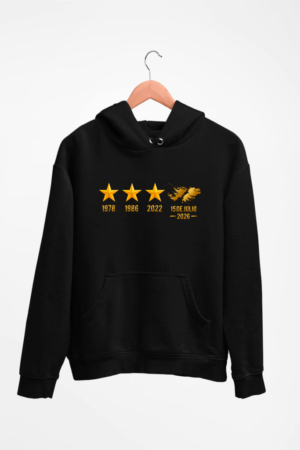 Buzo 3 estrellas y Malvinas (Negro)