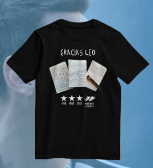 Remera negra GRACIAS LEO