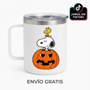 Vaso térmico con manija Snoopy Halloween