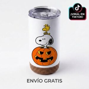 Vaso térmico base corcho Snoopy halloween