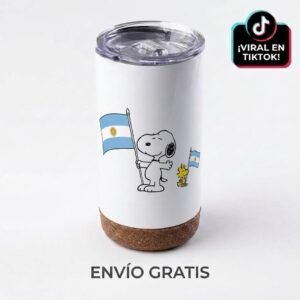 Vaso térmico base corcho Snoopy Argentino